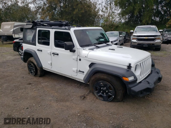 2023 Jeep Wrangler Sport with VIN 1C4HJXDG2PW697694, listed as a Copart auction lot 47454245 with Not Provided miles and Non Repairable. Bid and sale history available at DreamBid. Image 4.