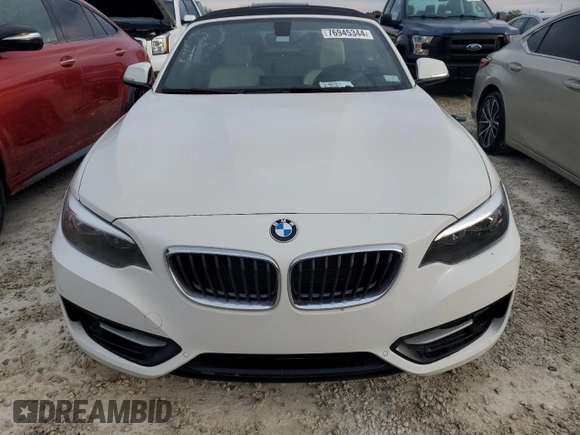 2016 BMW 2 Series 228i with VIN WBA1K9C51GV321520, listed as a Copart auction lot 76945344 with 23,045 mi miles and Non Repairable. Bid and sale history available at carsss.com. Image 5.