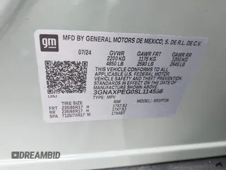2025 Chevrolet Equinox AWD LT with VIN 3GNAXPEG0SL114558, listed as a IAAI auction lot 42306757 with 18,049 mi miles and . Bid and sale history available at DreamBid. Image 9.