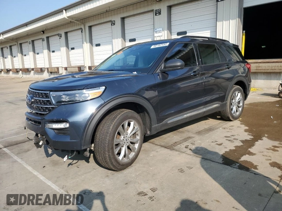 2022 Ford Explorer XLT with VIN 1FMSK8DH8NGA24204, listed as a Copart auction lot 60162555 with 34,923 mi miles and Salvage title. Bid and sale history available at DreamBid. Image 1.