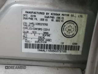 2005 Nissan Altima 2.5 z VIN 1N4AL11E05C272765, wystawiony jako Copart lot #53032625 z przebiegiem 31 584 mil mil oraz Czysty tytuł • Clean title. Historia ofert i sprzedaży dostępna na DreamBid. Obrazek 12.