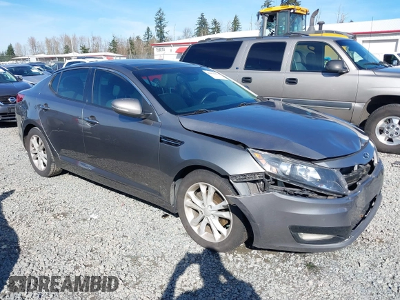 2013 Kia Optima EX with VIN 5XXGN4A75DG148233, listed as a IAAI auction lot 41878061 with 124,066 mi miles. Bid and sale history available at carsss.com. Image 1.