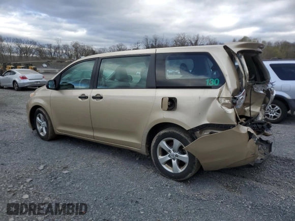 2012 Toyota Sienna with VIN 5TDZK3DC1CS260416, listed as a Copart auction lot 52860155 with 140,714 mi miles and Salvage Title. Bid and sale history available at carsss.com. Image 2.