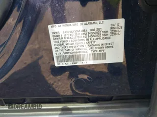 2017 Acura MDX Advance z VIN 5FRYD3H98HB010847, wystawiony jako IAAI lot #42391406 z przebiegiem 93 063 mil mil oraz . Historia ofert i sprzedaży dostępna na DreamBid. Obrazek 9.