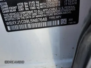 2020 BMW X2 xDrive28i with VIN WBXYJ1C09L5N87648, listed as a Copart auction lot 42029595 with 42,688 mi miles and Salvage Title. Bid and sale history available at carsss.com. Image 14.