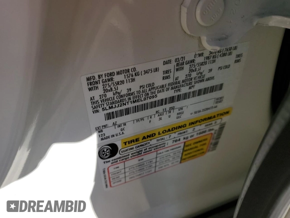 2021 Lincoln Navigator with VIN 5LMJJ2NT1MEL07095, listed as a Copart auction lot 85254274 with Not provided miles and Salvage title. Bid and sale history available at DreamBid. Image 12.