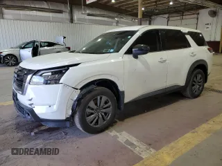 2024 Nissan Pathfinder S with VIN 5N1DR3AC5RC209520, listed as a Copart auction lot 54907295 with 28,334 mi miles and Salvage title. Bid and sale history available at DreamBid. Image 1.