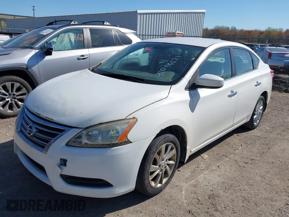2013 Nissan Sentra SV with VIN 3N1AB7AP4DL769275, listed as a IAAI auction lot 42098621 with 121,828 mi miles. Bid and sale history available at carsss.com. Image 2.