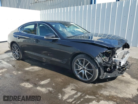 2025 Genesis G70 2.5T with VIN KMTG34SC6SU154908, listed as a Copart auction lot 54484345 with 5,270 mi miles and Clean Title. Bid and sale history available at carsss.com. Image 4.