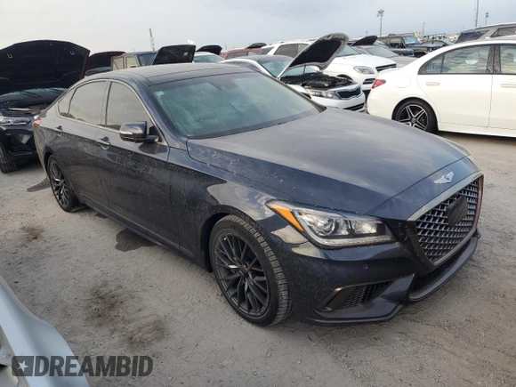 2020 Genesis G80 3.8L with VIN KMTFN4JE2LU328905, listed as a Copart auction lot 74858024 with 0 mi miles and Salvage Title. Bid and sale history available at carsss.com. Image 4.