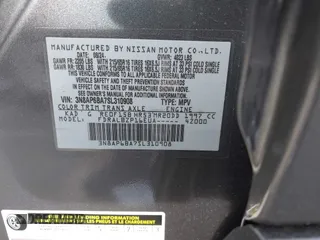 2025 Nissan Kicks S with VIN 3N8AP6BA7SL310908, listed as a IAAI auction lot 40967736 with 77 mi miles. Bid and sale history available at carsss.com. Image 9.