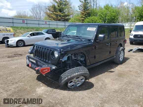 2023 Jeep Wrangler Sport S with VIN 1C4HJXDN9PW564543, listed as a Copart auction lot 56192945 with 42,015 mi miles and Salvage title. Bid and sale history available at DreamBid. Image 1.