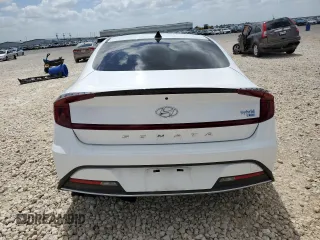 2022 Hyundai Sonata Hybrid Blue with VIN KMHL24JJXNA048348, listed as a Copart auction lot 65349624 with 14,379 mi miles and Salvage Title. Bid and sale history available at carsss.com. Image 6.