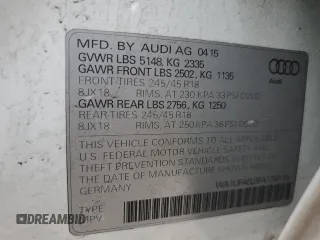 2015 Audi allroad Premium Plus with VIN WA1UFAFL6FA124116, listed as a Copart auction lot 43871975 with 136,288 mi miles and Salvage Title. Bid and sale history available at carsss.com. Image 14.