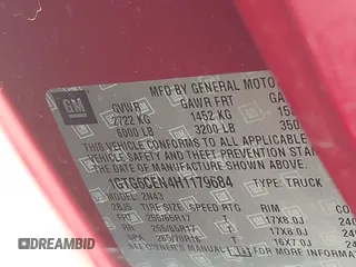 2017 GMC Canyon 4WD SLE с VIN 1GTG6CEN4H1179684, выставлен на аукционе IAAI как лот 42301671 с пробегом Не указан миль и . История ставок и продаж доступна на DreamBid. Изображение 9.