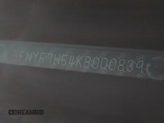 2019 Honda Passport EX-L с VIN 5FNYF7H54KB000839, выставлен на аукционе Copart как лот 65446225 с пробегом 86 804 миль миль и Списание • Salvage title. История ставок и продаж доступна на DreamBid. Изображение 10.