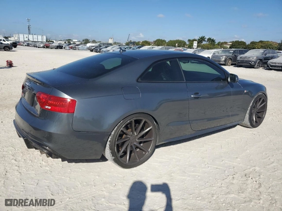 2015 Audi S5 Premium Plus with VIN WAUCGAFR1FA055268, listed as a Copart auction lot 45244405 with 46,996 mi miles and Salvage Title. Bid and sale history available at carsss.com. Image 3.