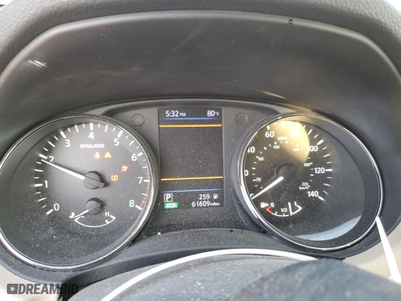 2020 Nissan Rogue S with VIN 5N1AT2MT3LC752091, listed as a Copart auction lot 44739615 with 61,609 mi miles and Salvage Title. Bid and sale history available at carsss.com. Image 9.