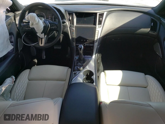 2020 Infiniti Q50 Red Sport 400 with VIN JN1FV7AP9LM630521, listed as a Copart auction lot 45951955 with 25,865 mi miles and Salvage title. Bid and sale history available at DreamBid. Image 8.