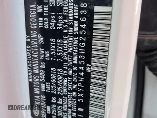 2017 Kia Sorento EX V6 with VIN 5XYPH4A53HG254638, listed as a Copart auction lot 49313285 with 72,309 mi miles and Salvage Title. Bid and sale history available at carsss.com. Image 13.