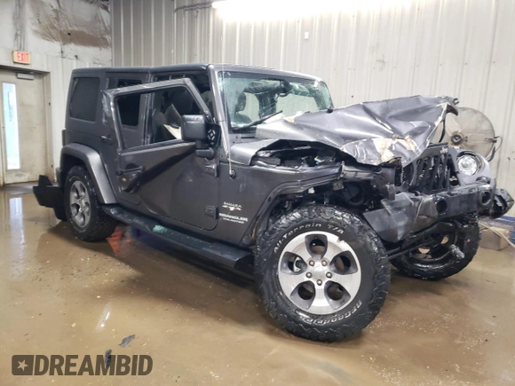 2017 Jeep Wrangler Unlimited Sahara with VIN 1C4BJWEG8HL593700, listed as a Copart auction lot 87053434 with 0 mi miles and Non Repairable. Bid and sale history available at carsss.com. Image 4.
