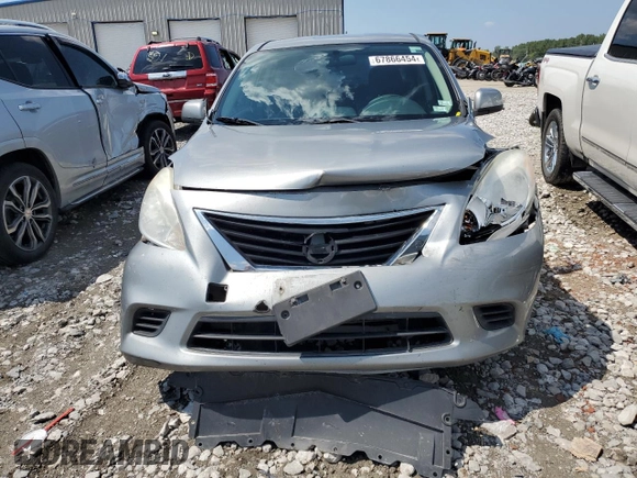 2012 Nissan Versa SV with VIN 3N1CN7AP7CL823263, listed as a Copart auction lot 67866454 with 210,196 mi miles and Salvage Title. Bid and sale history available at carsss.com. Image 5.