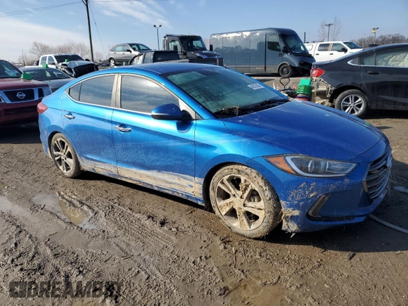 2017 Hyundai Elantra Limited with VIN 5NPD84LF2HH006608, listed as a Copart auction lot 46570005 with Not Provided miles and Salvage Title. Bid and sale history available at DreamBid. Image 4.