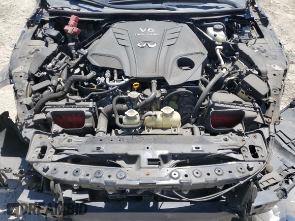2019 Infiniti Q50 Luxe with VIN JN1EV7AR6KM590975, listed as a Copart auction lot 52868085 with 54,935 mi miles and Non repairable. Bid and sale history available at DreamBid. Image 12.