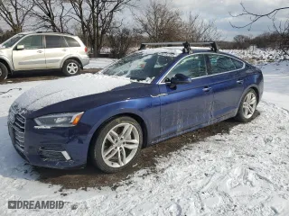 2019 Audi A5 Sportback Premium Plus with VIN WAUBNCF58KA029478, listed as a Copart auction lot 88787725 with 107043 miles and Salvage Title. Bid and sale history available at carsss.com. Image 1.