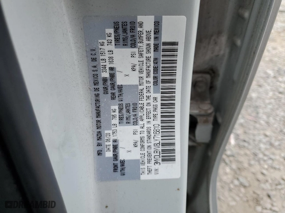 2020 Toyota Yaris Sedan L with VIN 3MYDLBYV8LY716810, listed as a Copart auction lot 45593825 with 50,426 mi miles and Salvage Title. Bid and sale history available at carsss.com. Image 14.