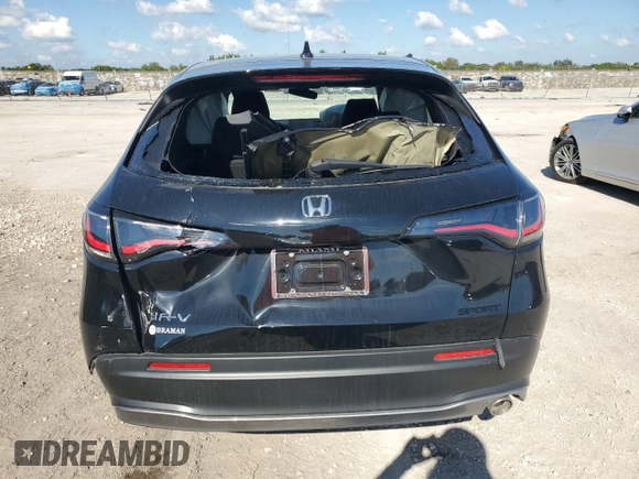 2024 Honda HR-V Sport with VIN 3CZRZ1H58RM729290, listed as a Copart auction lot 50696295 with 7,718 mi miles and Salvage Title. Bid and sale history available at carsss.com. Image 6.