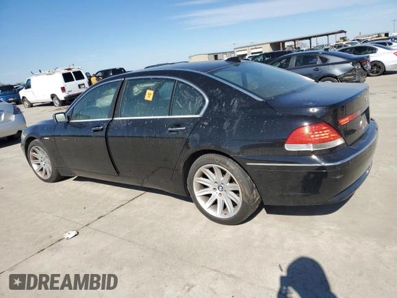 2005 BMW 7 Series 745Li with VIN WBAGN63535DS56267, listed as a Copart auction lot 45717775 with Not provided miles and Salvage title. Bid and sale history available at DreamBid. Image 2.