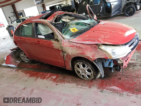 2008 Ford Focus SE with VIN 1FAHP35N88W150988, listed as a Copart auction lot 55142395 with Not Provided miles and Salvage Title. Bid and sale history available at DreamBid. Image 4.