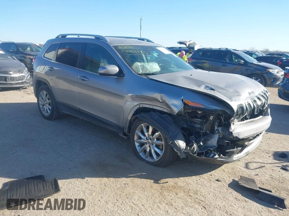 2017 Jeep Cherokee Limited with VIN 1C4PJLDB1HW517745, listed as a IAAI auction lot 41401733 with 121,736 mi miles. Bid and sale history available at carsss.com. Image 1.