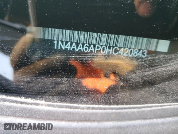 2017 Nissan Maxima SV with VIN 1N4AA6AP0HC420843, listed as a Copart auction lot 49040375 with 48,884 mi miles and Salvage Title. Bid and sale history available at DreamBid. Image 12.