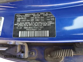 2023 Hyundai Elantra Blue z VIN KMHLM4AJ7PU077401, wystawiony jako Copart lot #49180065 z przebiegiem 55 927 mil mil oraz Szkoda całkowita • Salvage title. Historia ofert i sprzedaży dostępna na DreamBid. Obrazek 12.