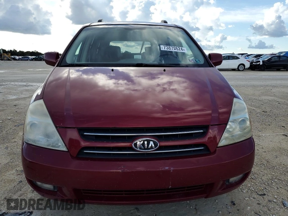 2006 Kia Sedona LX with VIN KNDMB233366016910, listed as a Copart auction lot 73878624 with 0 mi miles and Salvage Title. Bid and sale history available at carsss.com. Image 5.