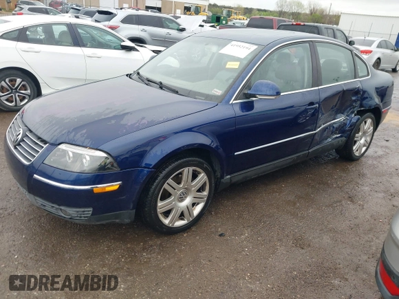 2005 Volkswagen Passat GLS with VIN WVWAD63B15E082758, listed as a IAAI auction lot 41952194 with 163,416 mi miles and . Bid and sale history available at DreamBid. Image 2.