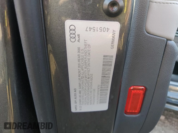 2023 Audi A5 Sportback S line Premium Plus with VIN WAUFACF56PA016751, listed as a Copart auction lot 62872503 with 1,353 mi miles. Bid and sale history available at carsss.com. Image 12.