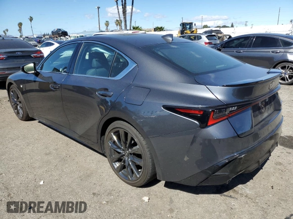2023 Lexus IS with VIN JTHGZ1B20P5062308, listed as a Copart auction lot 47657725 with 33,514 mi miles and Salvage Title. Bid and sale history available at carsss.com. Image 2.