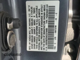 2012 Honda Civic LX z VIN 19XFB2F54CE379485, wystawiony jako Copart lot #60303675 z przebiegiem 156 462 mil mil oraz Czysty tytuł • Clean title. Historia ofert i sprzedaży dostępna na DreamBid. Obrazek 13.