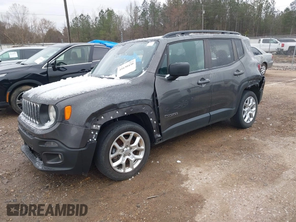 2018 Jeep Renegade Latitude with VIN ZACCJABB0JPG70206, listed as a IAAI auction lot 41630430 with 120,375 mi miles. Bid and sale history available at carsss.com. Image 18.