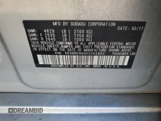 2017 Subaru Legacy Limited with VIN 4S3BNEN69H3066903, listed as a Copart auction lot 85290014 with 83,249 mi miles and Salvage Title. Bid and sale history available at carsss.com. Image 14.