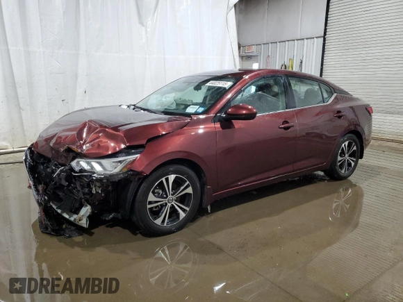 2022 Nissan Sentra SV with VIN 3N1AB8CV5NY236986, listed as a Copart auction lot 44025115 with 10,089 mi miles and Salvage Title. Bid and sale history available at carsss.com. Image 1.