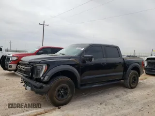 2021 Ford F-150 Raptor with VIN 1FTFW1RG9MFC63220, listed as a Copart auction lot 55026964 with 47,900 mi miles and Salvage Title. Bid and sale history available at carsss.com. Image 1.