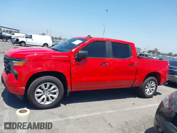 2025 Chevrolet Silverado 1500 Custom with VIN 1GCPABEK2SZ132029, listed as a IAAI auction lot 42279571 with 2,458 mi miles and . Bid and sale history available at DreamBid. Image 14.