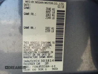2018 Nissan LEAF SV with VIN 1N4AZ1CP2JC303814, listed as a Copart auction lot 58406135 with 175,777 mi miles and Clean title. Bid and sale history available at DreamBid. Image 12.