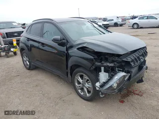 2023 Hyundai Kona SEL with VIN KM8K6CAB1PU045312, listed as a IAAI auction lot 41298596 with 7,767 mi miles. Bid and sale history available at carsss.com. Image 1.