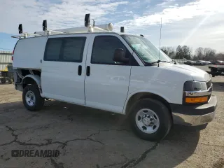 2019 Chevrolet Express Cargo Van with VIN 1GCWGAFG5K1299451, listed as a Copart auction lot 43544735 with 22,343 mi miles and Salvage Title. Bid and sale history available at carsss.com. Image 4.