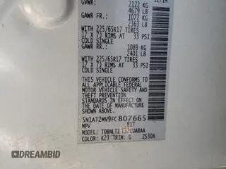 2015 Nissan Rogue SL with VIN 5N1AT2MV9FC807665, listed as a Copart auction lot 56639874 with 118,284 mi miles and Salvage Title. Bid and sale history available at DreamBid. Image 13.